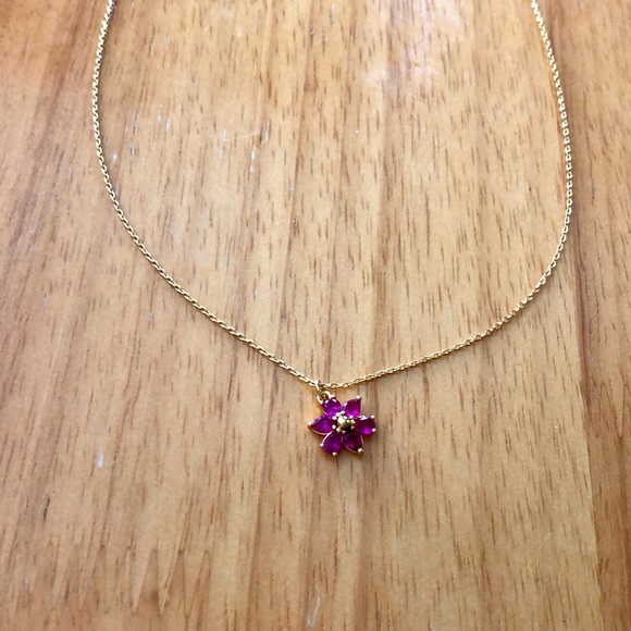 KATE SPADE “FIRST BLOOM” PINK FLOWER NECKLACE 🌸 - Picture 4 of 10